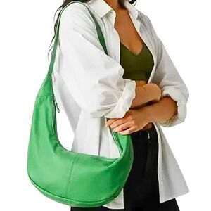 Free People Sling Bag Putt Putt Green Leather Adjustable Strap NWT